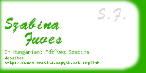 szabina fuves business card